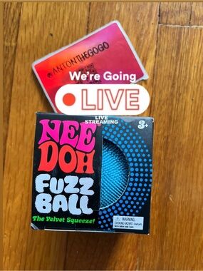 NeeDoh Fuzz Ball Velvet Squeeze - Bright Blue Squish